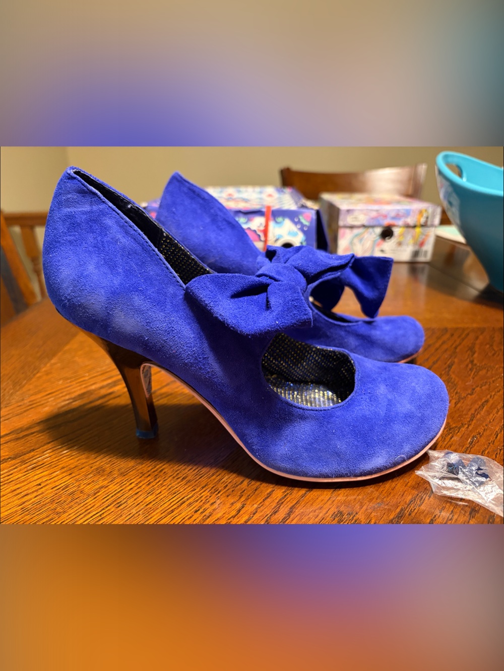 Irregular Choice Windsor-blue suede size 40.5/9.5 - Picture 2 of 8
